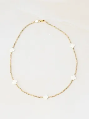 Signature White Cross Choker - 2mm