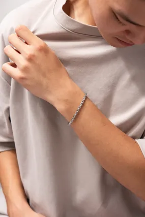 Stainless Steel Rope Chain Bracelet - Silver