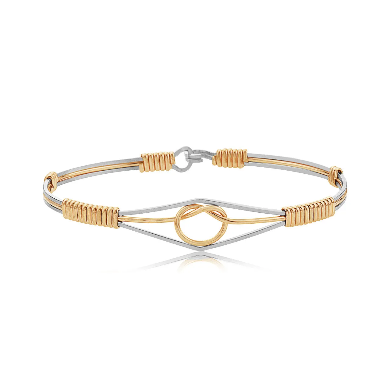 Stronger Together Silver with 14K Gold Artist Wire Knot Bracelet