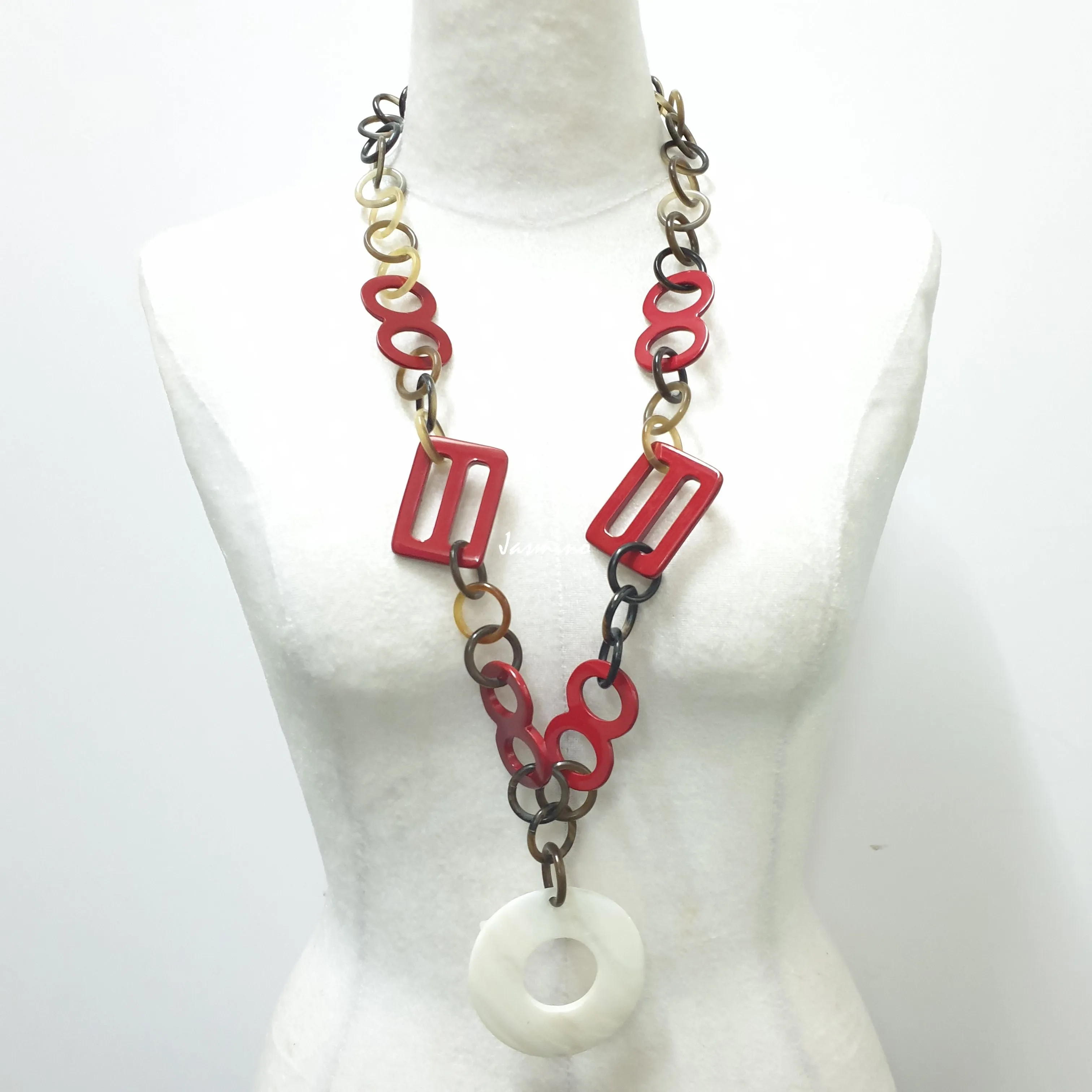 Stunning Handmade Buffalo Horn Necklace J18183, Made by Natural Material