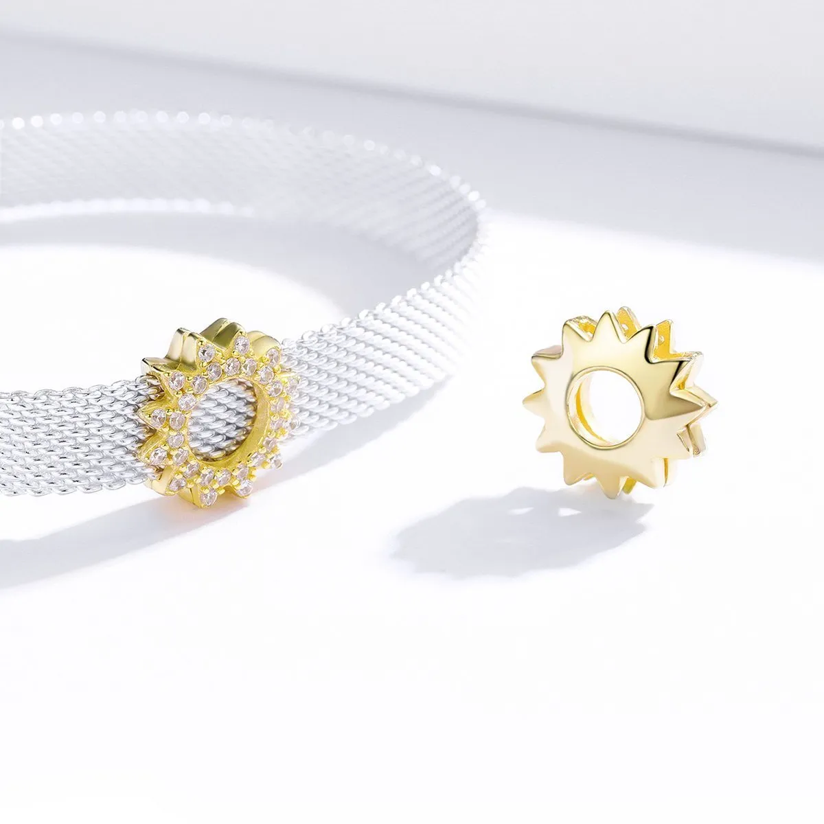 Sunflower 925 Sterling Silver Clip Charm