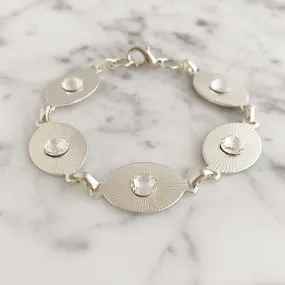 TAYA silver and crystal link bracelet