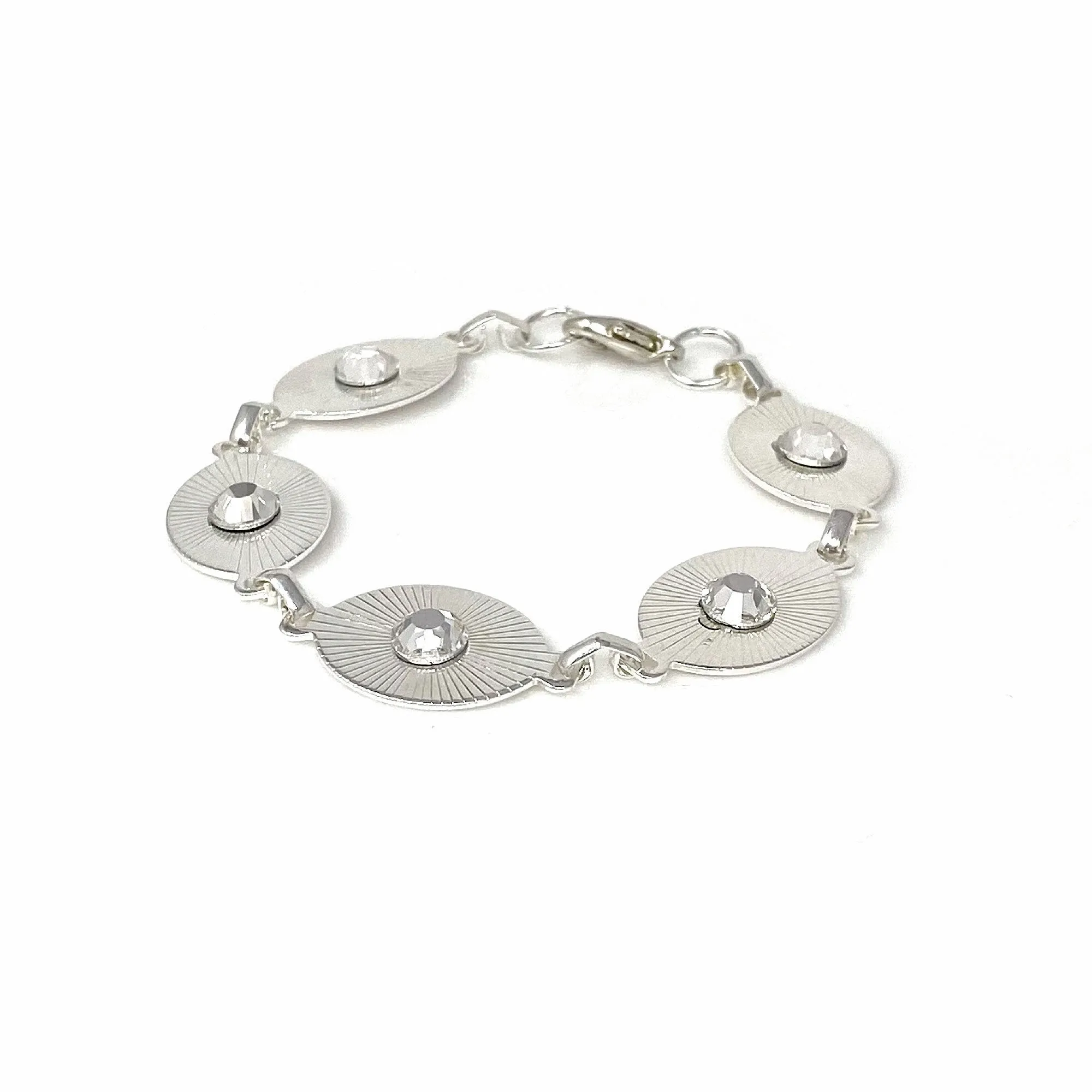 TAYA silver and crystal link bracelet