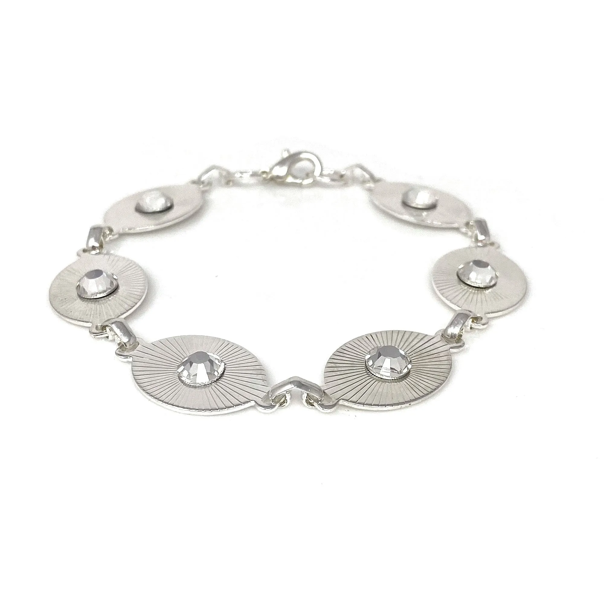 TAYA silver and crystal link bracelet