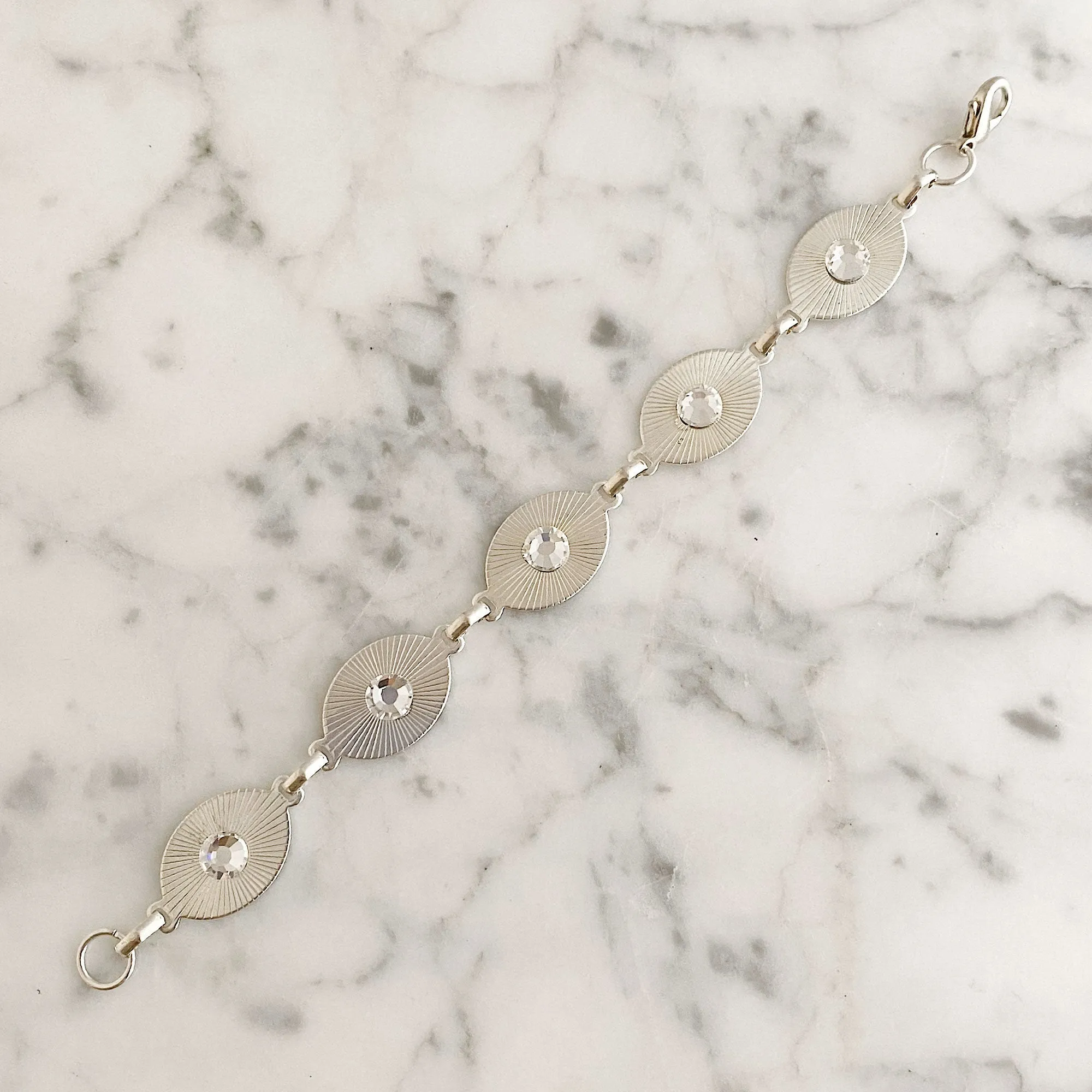 TAYA silver and crystal link bracelet