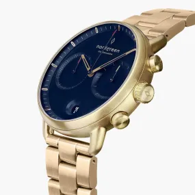 Unika | Polished Metal Dial - Black Leather