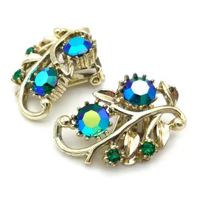 【USA輸入】ヴィンテージ コロ オーロラ フローラル イヤリング/Vintage CORO Aurora Floral Clip On Earrings