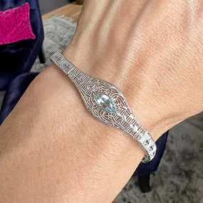 Vintage Aquamarine Filigree Bracelet