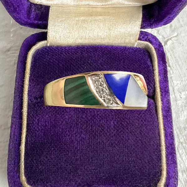 Vintage Multi Stone Inlay Ring